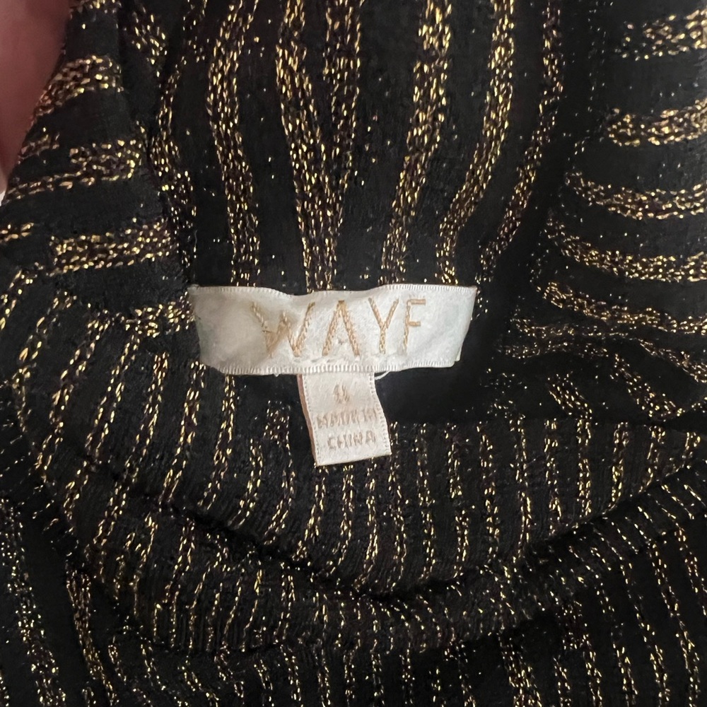 WAYF Black and Gold Striped Bodysuit - Picture 7 of 8
